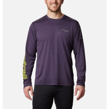 Columbia Muške Majice S Kapuljačom - Trinity Trail II Long Sleeve Ljubičaste | EBRO-56394
